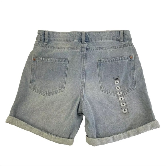 New Women’s Zara Cuffed Distressed Jean Shorts Sz 8 NWOT - Picture 4 of 8